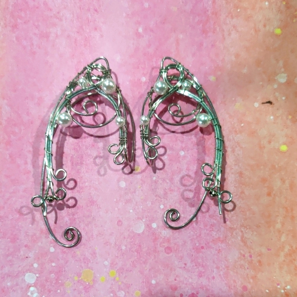 Silver Wire Elf Fairy Ear Cuffs Cosplay Costume